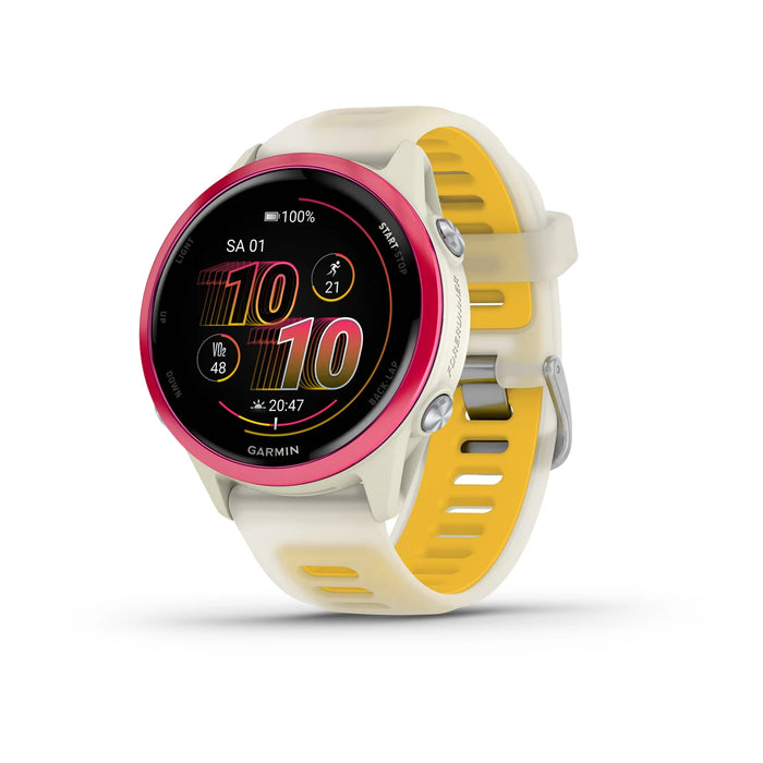 Garmin Forerunner® 570 - 42mm Bone/Himbeerrot Aluminium