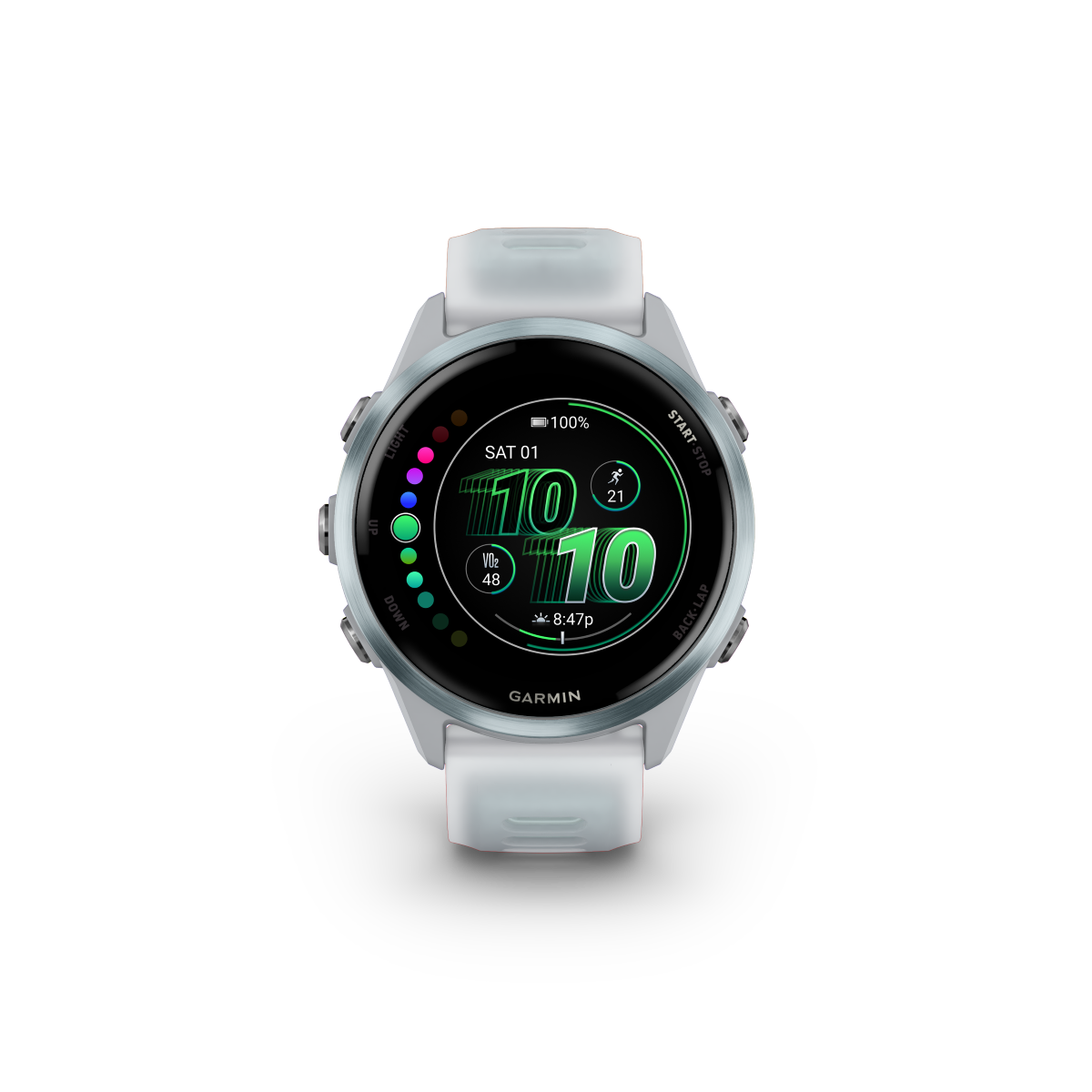 Garmin Forerunner 570 - 42mm Steinweiss/Cloud Blue Aluminium - machsport – Bild 