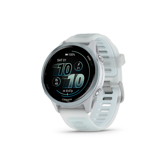 Garmin Forerunner 570 - 42mm Steinweiss/Cloud Blue Aluminium