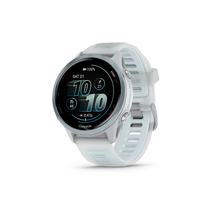 Garmin Forerunner 570 - 42mm Steinweiss/Cloud Blue Aluminium - machsport