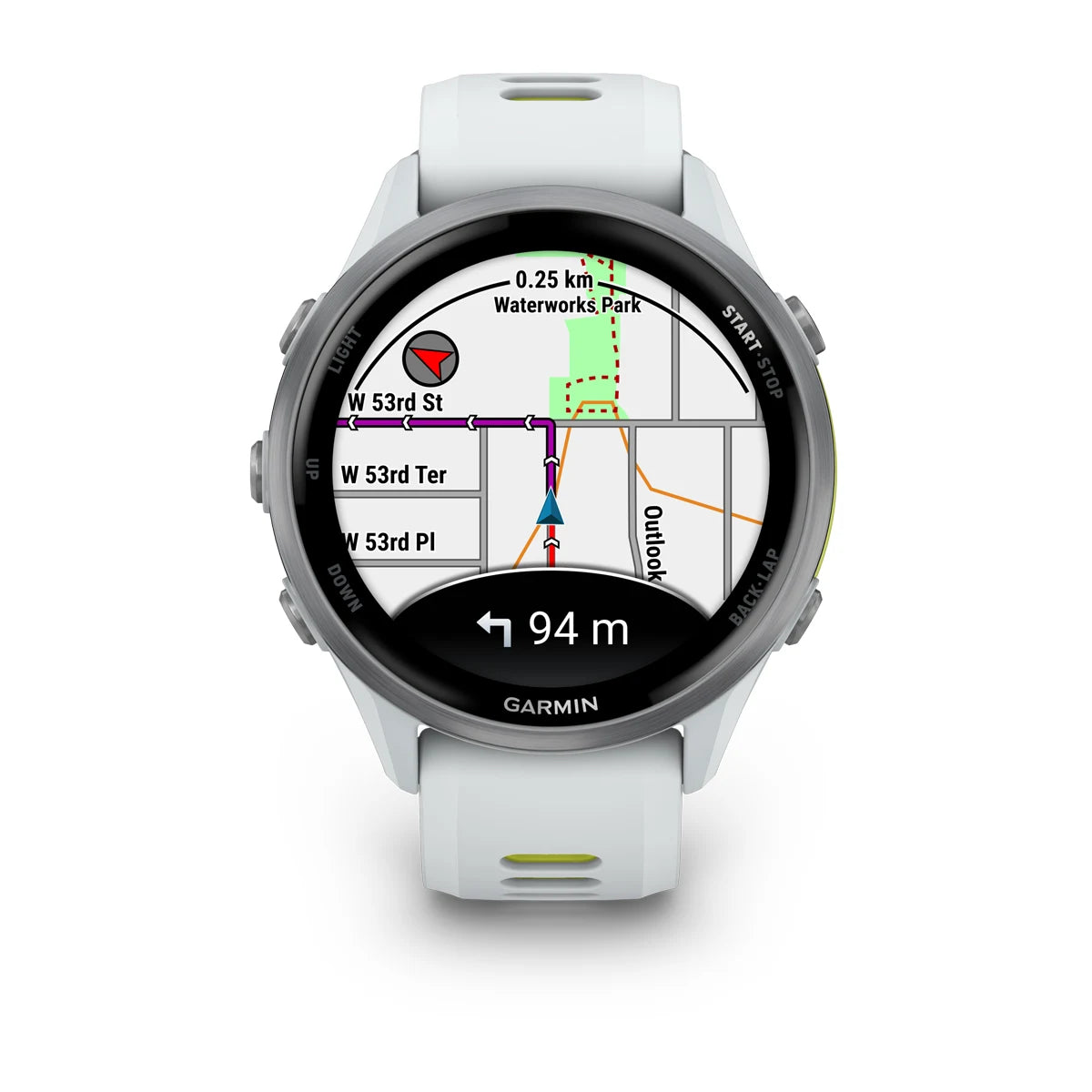 Garmin Forerunner 970 Steinweiss/Titanium Titan mit Silikon-Wechselarmband - machsport