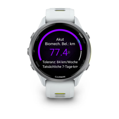 Garmin Forerunner 970 Steinweiss/Titanium Titan mit Silikon-Wechselarmband - machsport