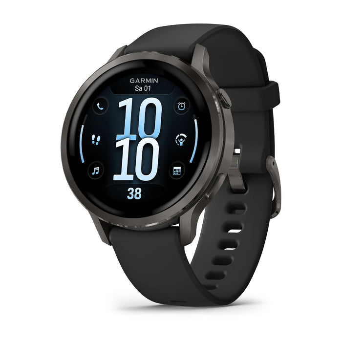 Garmin Venu® 4 - 41 mm Schwarz/Schiefergrau mit Schnellwechsel-Silikon-Armband 18 mm