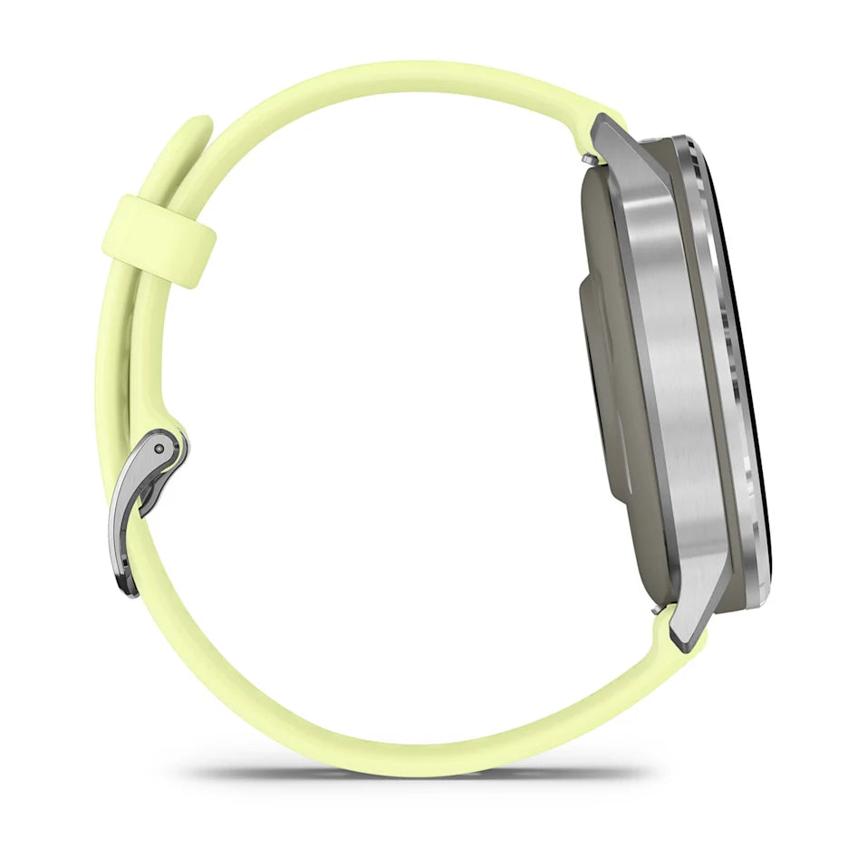 Garmin Venu® 4 - 45 mm Grau/Silber mit Schnellwechsel-Silikon-Armband 22 mm Zitrone - machsport