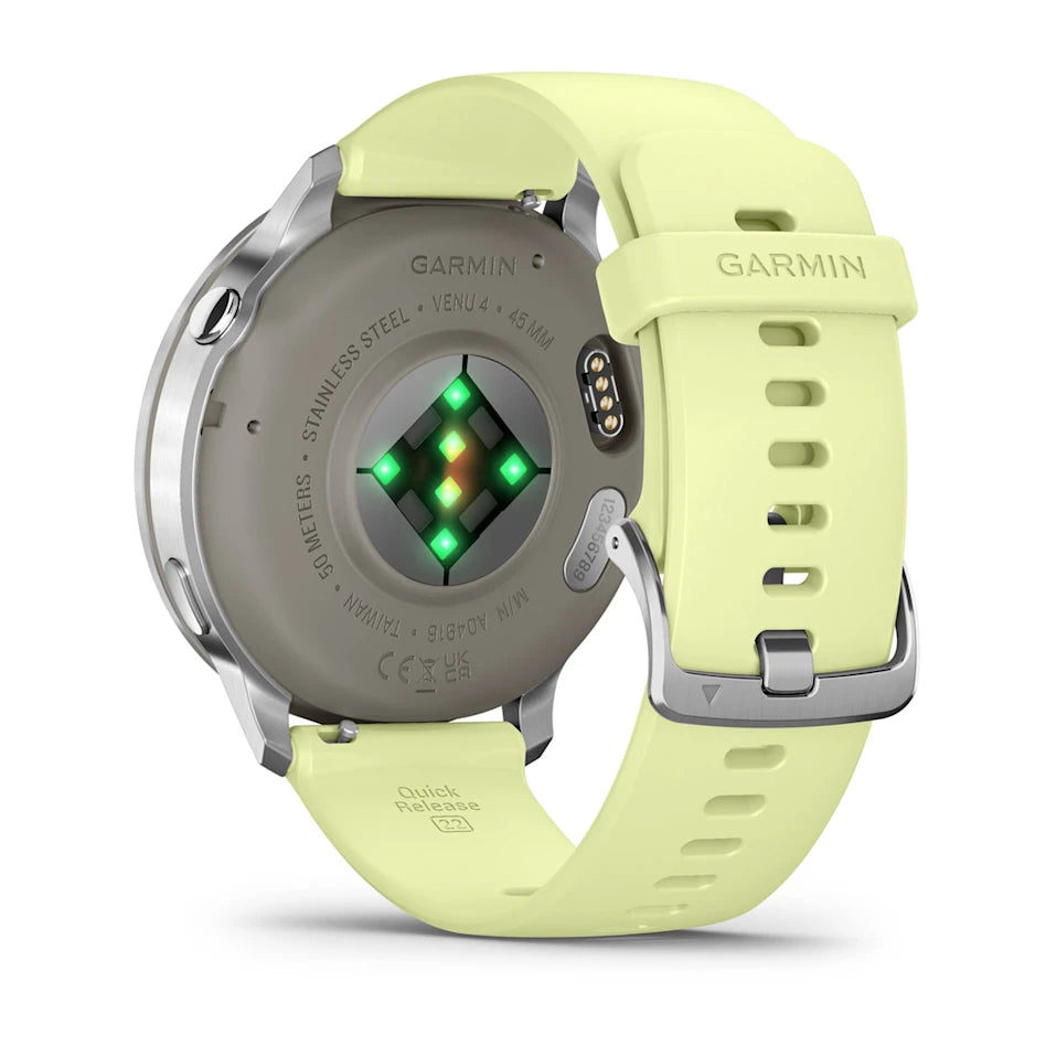 Garmin Venu® 4 - 45 mm Grau/Silber mit Schnellwechsel-Silikon-Armband 22 mm Zitrone - machsport – Bild 
