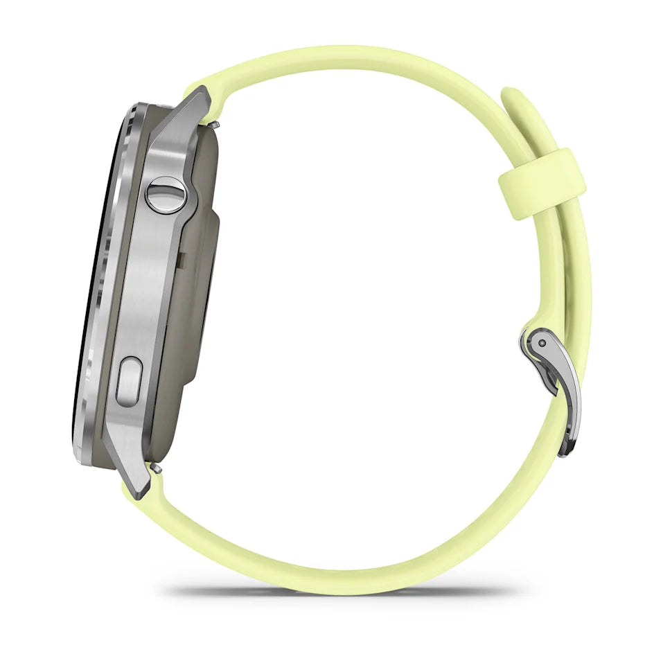 Garmin Venu® 4 - 45 mm Grau/Silber mit Schnellwechsel-Silikon-Armband 22 mm Zitrone - machsport