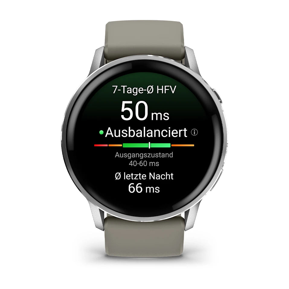 Garmin Venu® 4 - 45 mm Schwarz/Silber mit Schnellwechsel-Silikon-Armband 22 mm Grau - machsport – Bild 