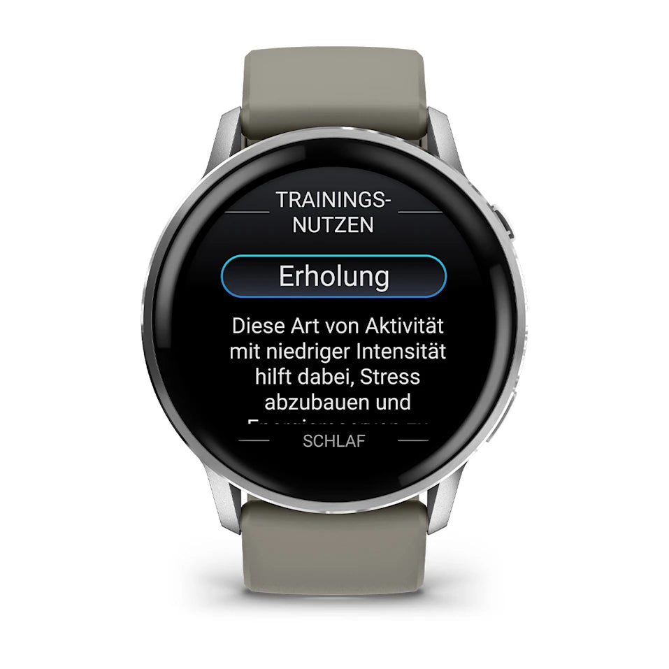 Garmin Venu® 4 - 45 mm Schwarz/Silber mit Schnellwechsel-Silikon-Armband 22 mm Grau - machsport