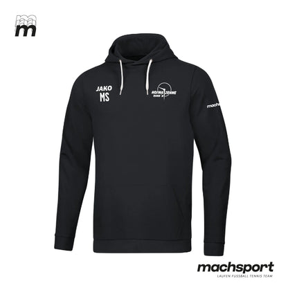 Jako Hoiwa Zehne Rund'n Basic Hoodie, Teamsport Kapuzenpullover in schwarzer Farbe mit Logo-Designs, sportliche Casual-Bekleidung