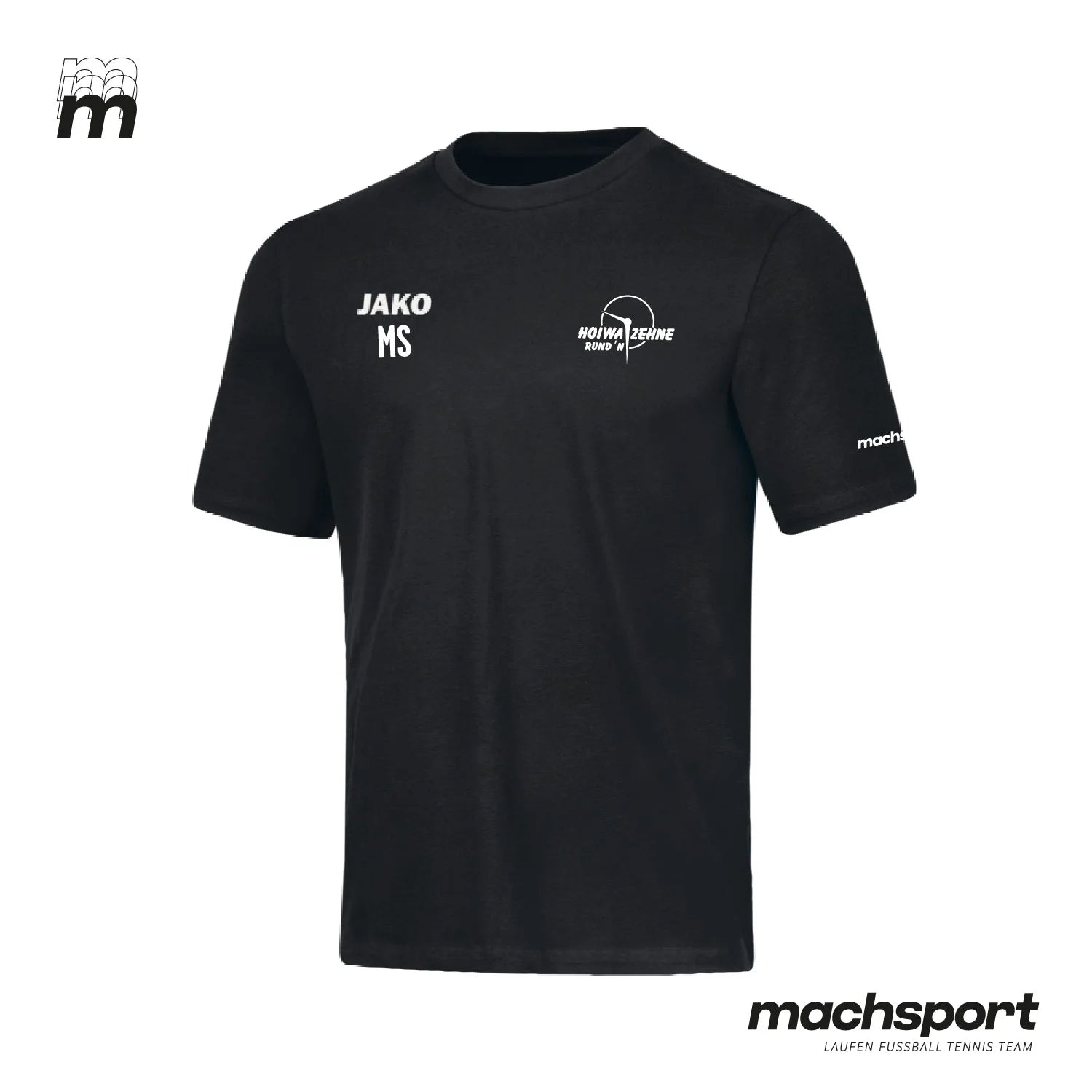 Jako Hoiwa Zehne Rund'n Freizeitshirt, Teamsport, bequemes schwarzes T-Shirt mit Rundhalsausschnitt, sportliches Design – Bild 