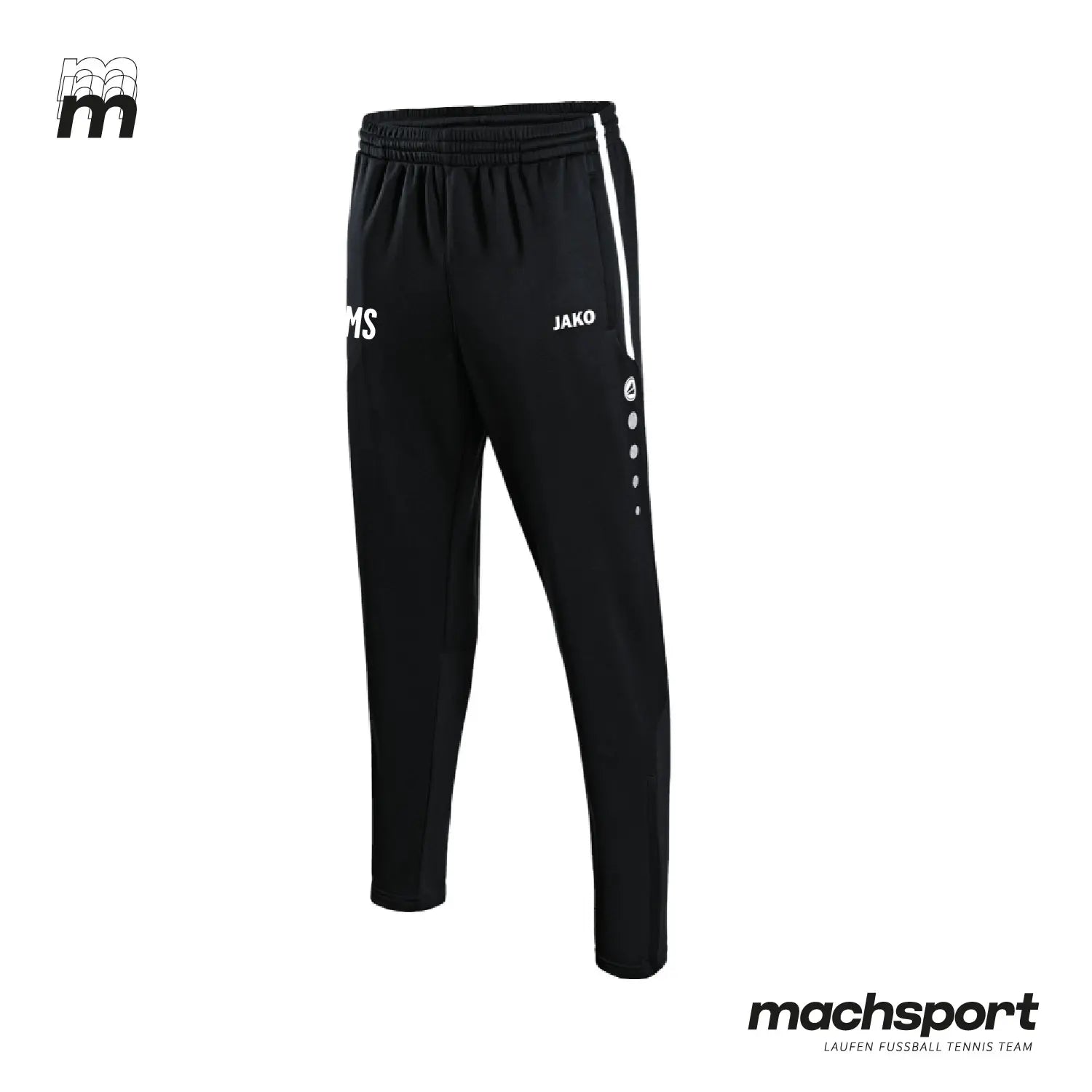 Jako Hoiwa Zehne Rund'n Teamsport Trainingshose in schwarz mit elastischem Bund und Logo-Print vorne. – Bild 