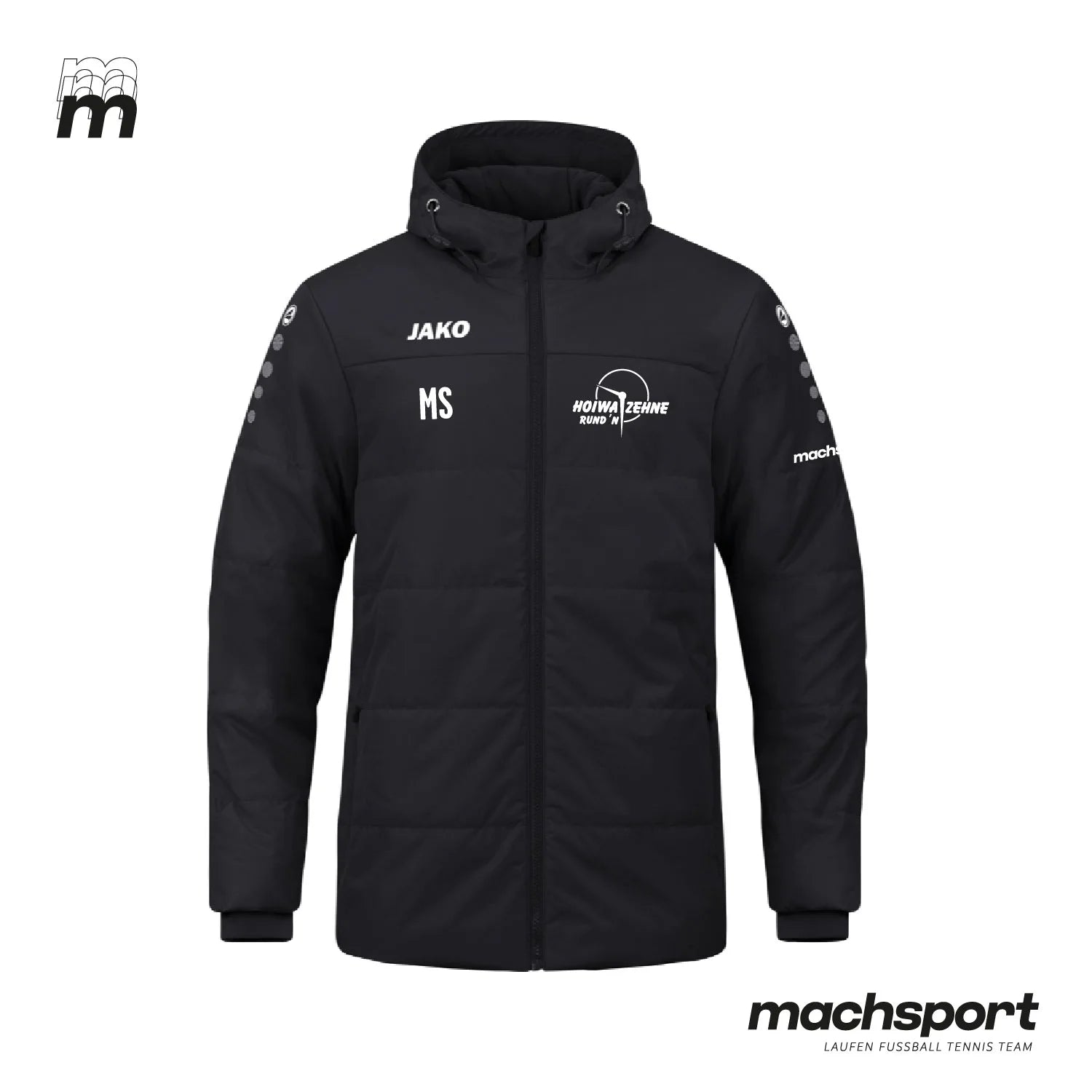 Jako Hoiwa Zehne Rund'n Teamsport Winterjacke in dunklem Design, mit Reißverschluss und sportlichem Schnitt. – Bild 