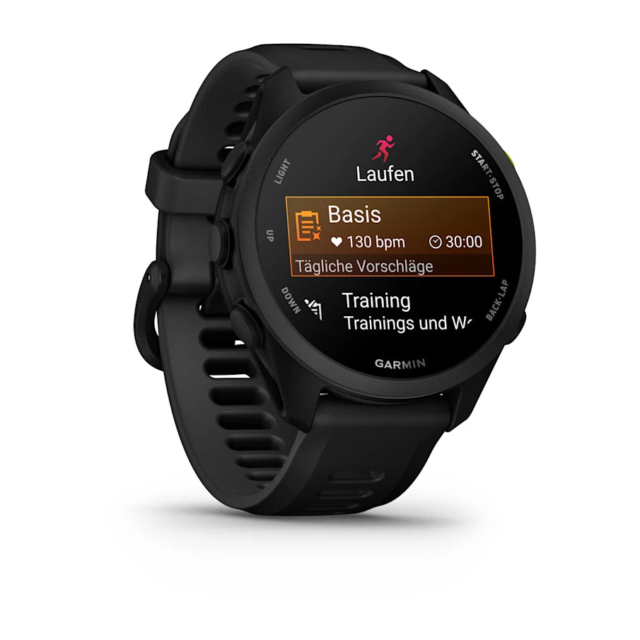 Garmin Forerunner 70 Schwarz, GPS Laufuhr mit AMOLED Display und Schnellwechsel-Armband 20 mm - machsport