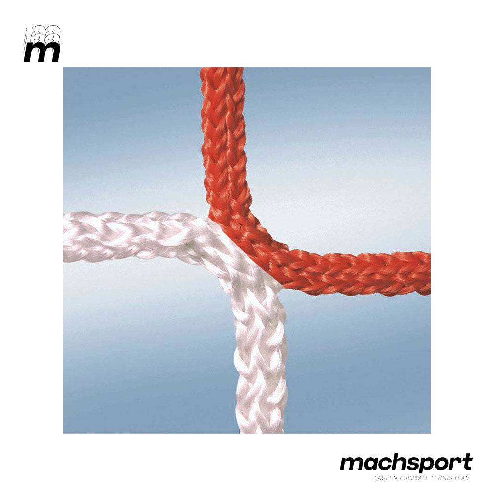 Fußballtornetz 7,5 x 2,5 m - 0,8 x 1,5 m (weiss/rot) - machsport