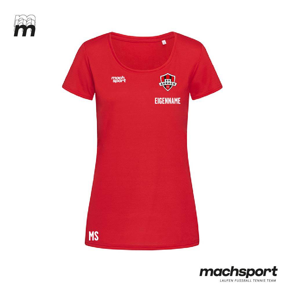 SV Aurach Turnen T-Shirt Damen rot - machsport – Bild 