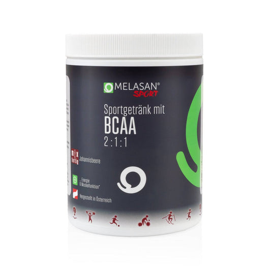 Melasan Sportgetränk BCAA Johannisbeere 670 g – ohne Farbe