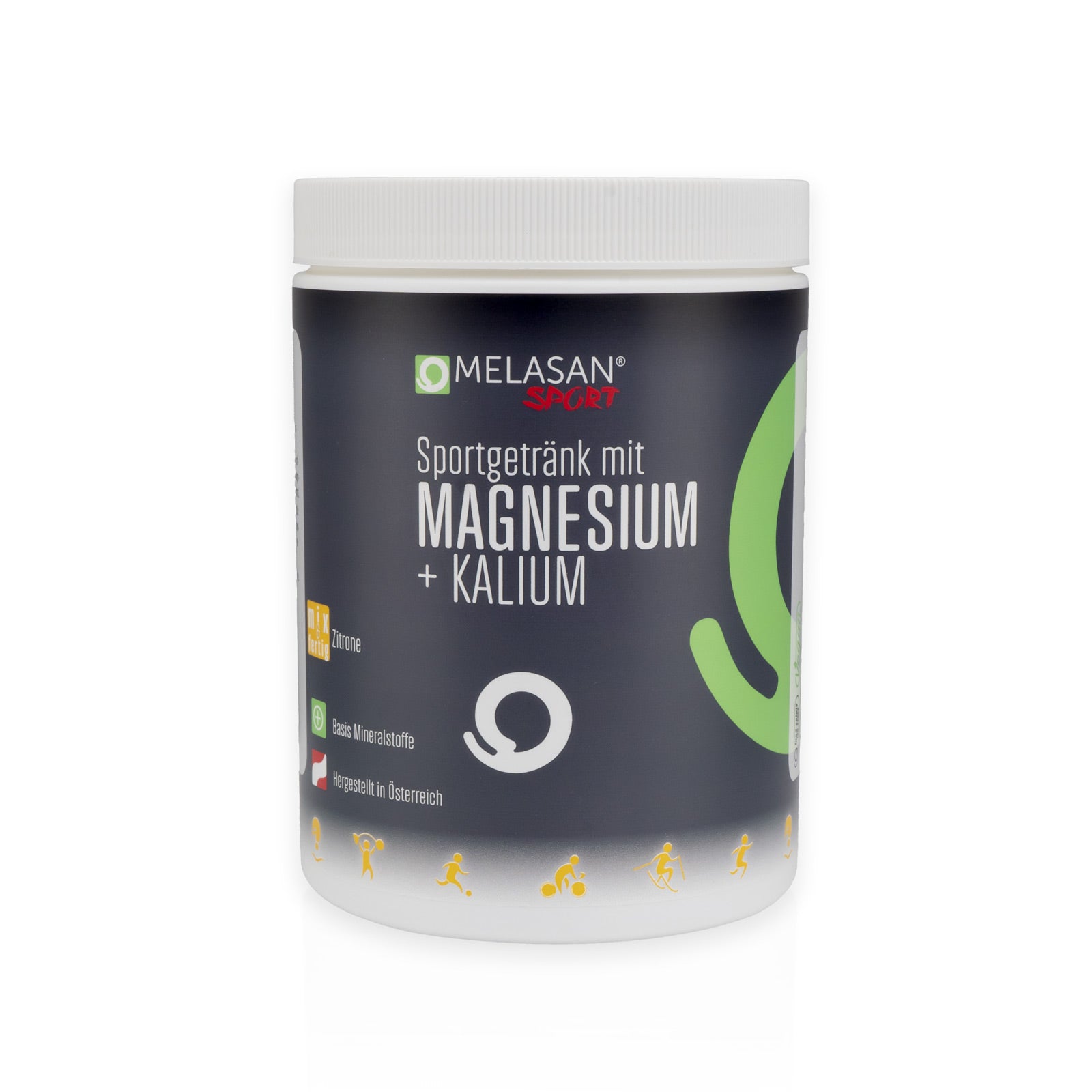Melasan Sportgetränk Magnesium + Kalium Zitrone 610g - machsport – Bild 