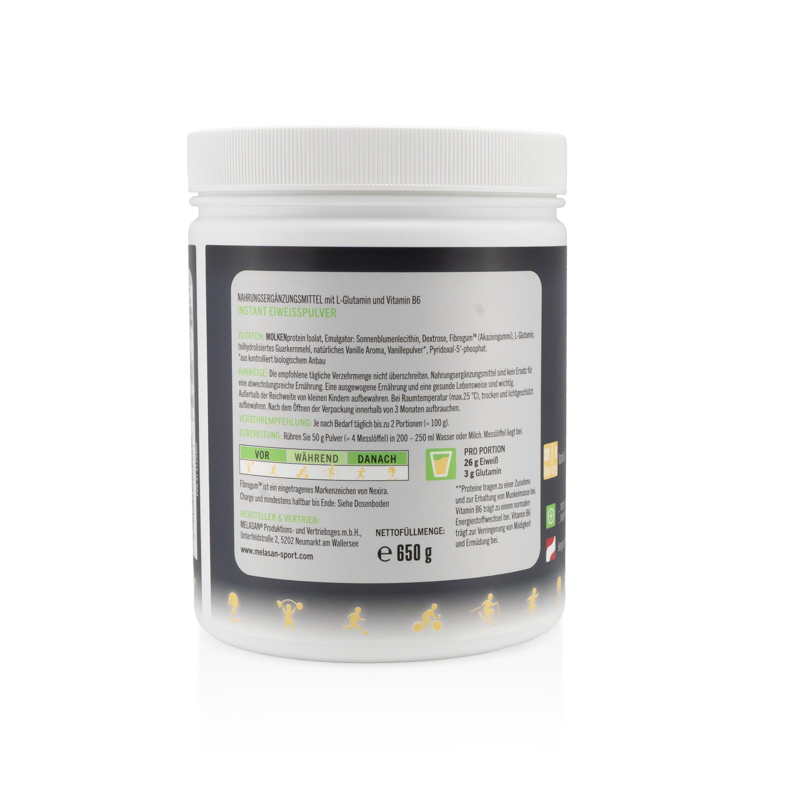 Melasan Sportgetränk Recovery Drink Vanille 650g - machsport – Bild 
