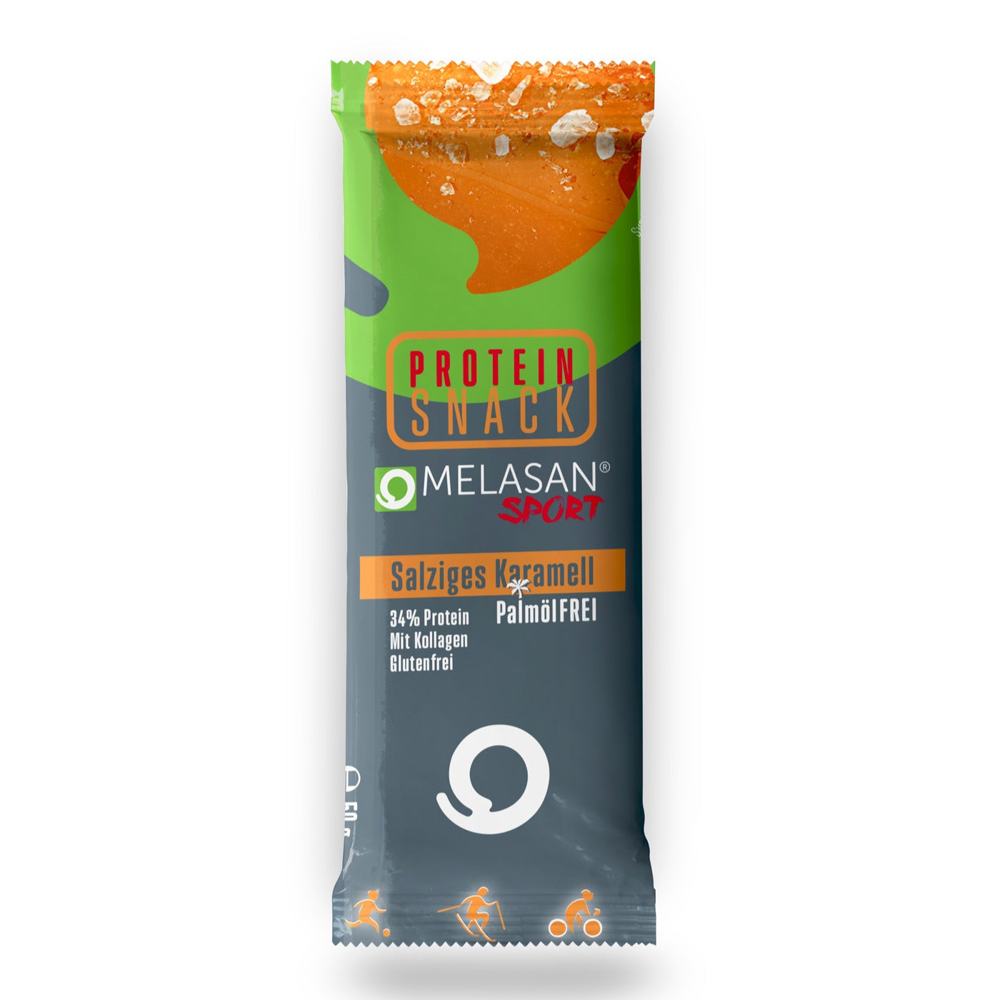 Melasan Sportriegel Protein Snack Salziges Karamell 50g - machsport – Bild 