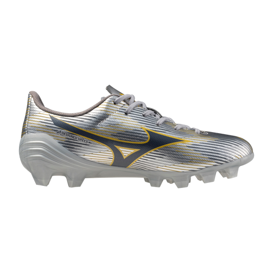 Mizuno Kinderfußballschuhe Alpha II Select Jr. FG – silber / 34