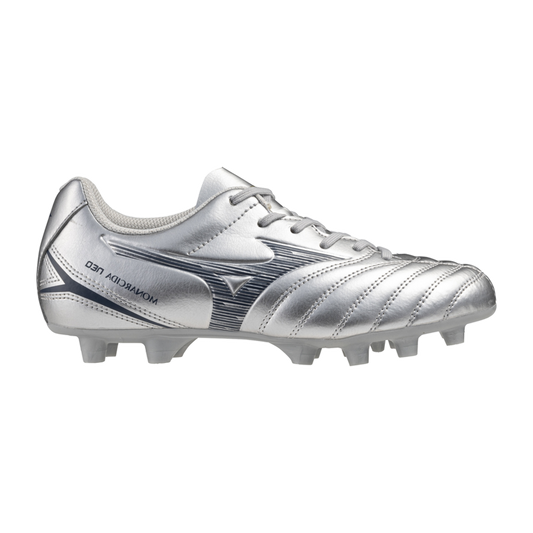 Mizuno Kinderfußballschuhe Monarcida Neo III Select Jr. FG – silber / 32,5