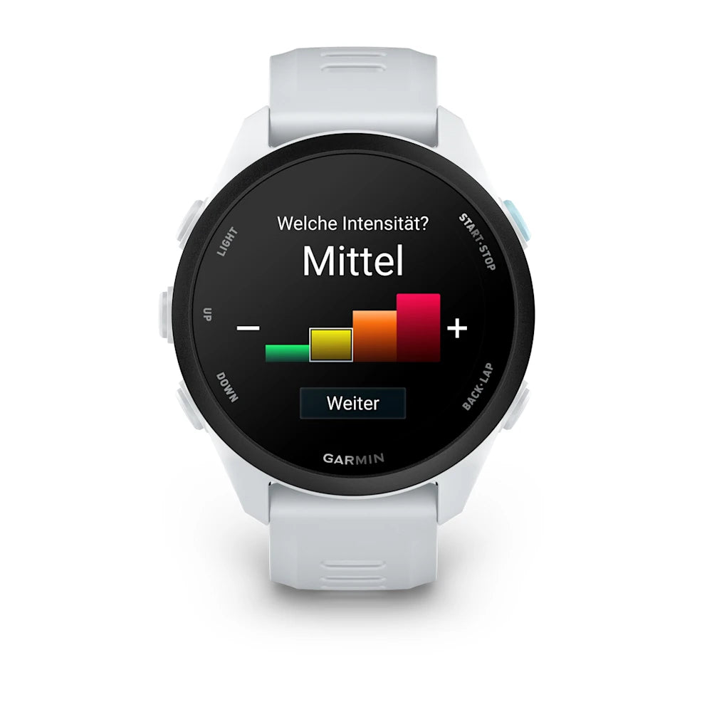 Garmin Forerunner 70, Steinweiss mit Schnellwechsel-Armband 20 mm Silikon – Bild 
