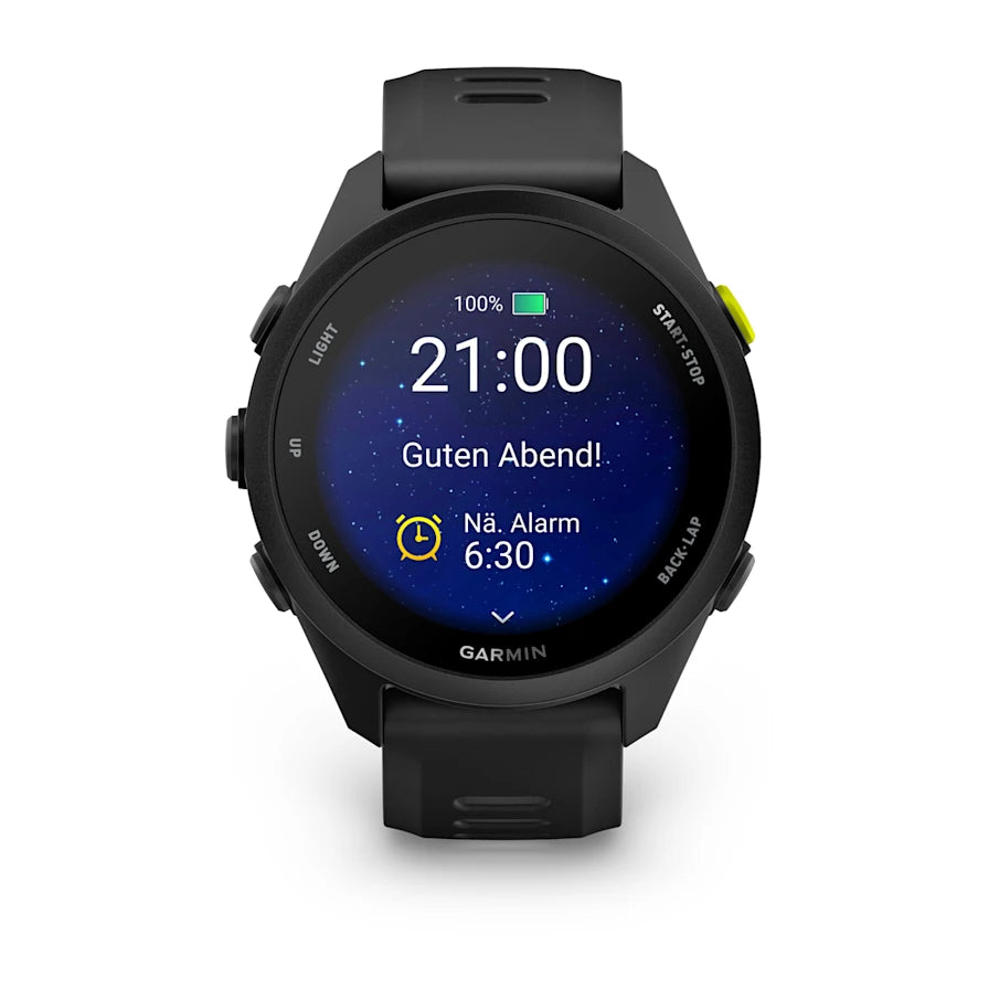 Garmin Forerunner 70 Schwarz, GPS Laufuhr mit AMOLED Display und Schnellwechsel-Armband 20 mm - machsport
