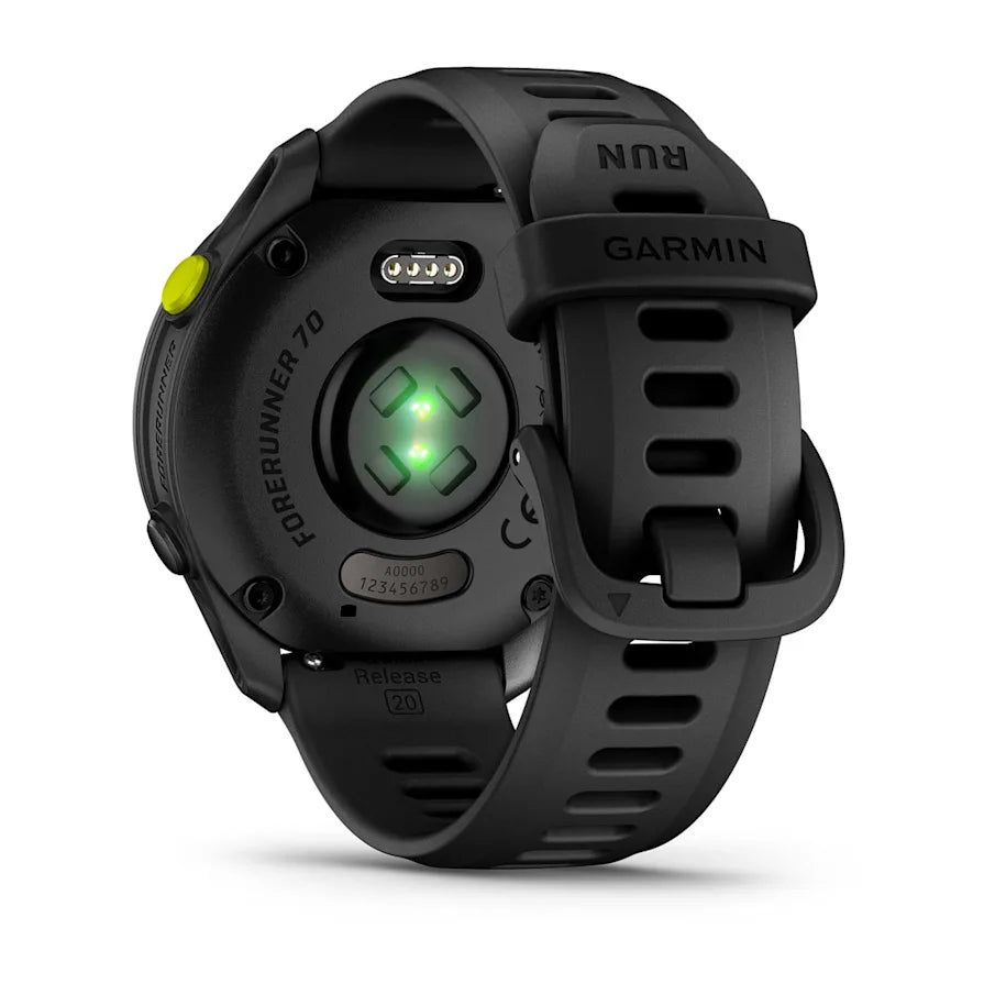 Garmin Forerunner 70 Schwarz, GPS Laufuhr mit AMOLED Display und Schnellwechsel-Armband 20 mm - machsport – Bild 