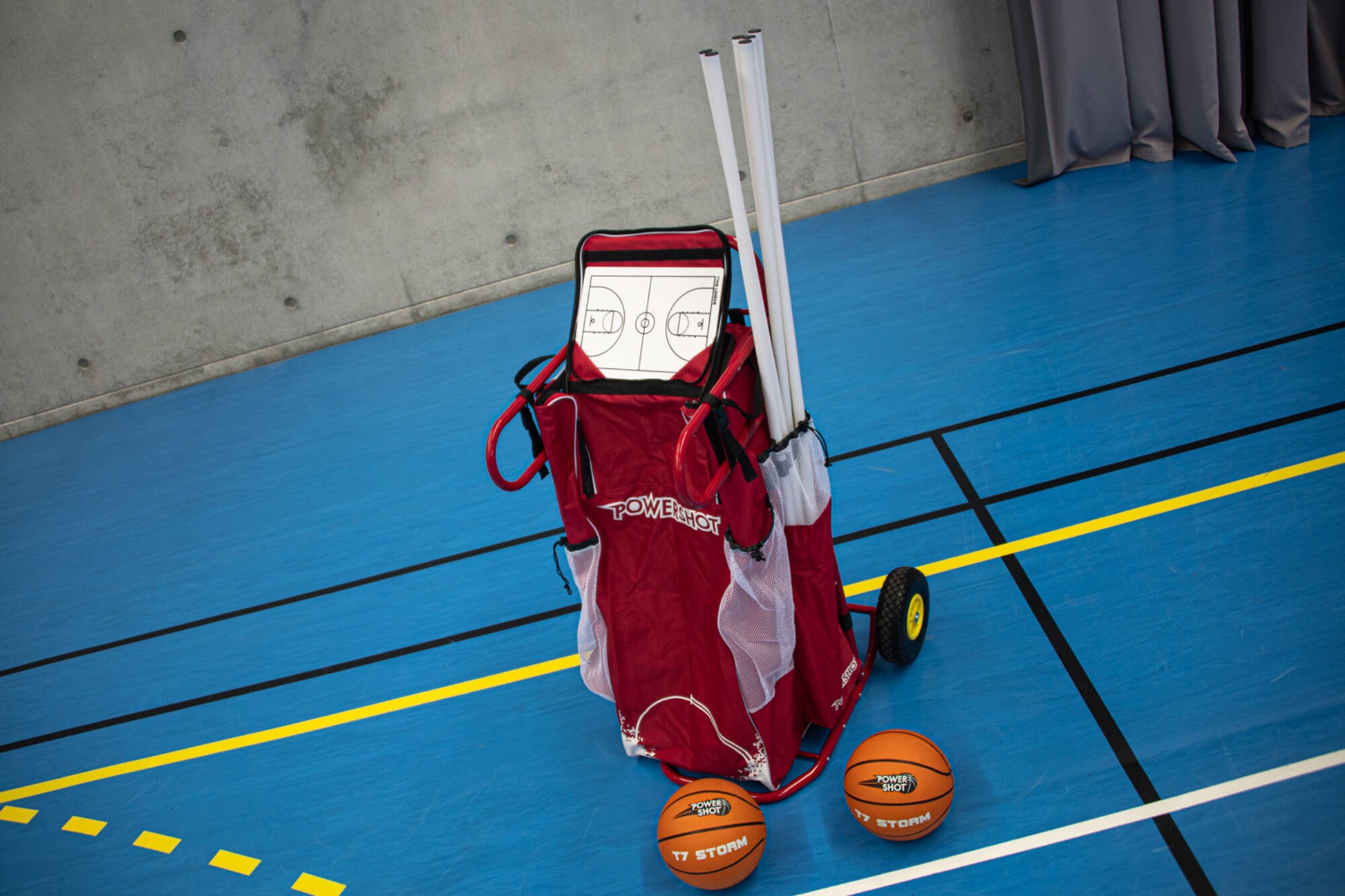 Powershot POWERCART®  - der ultimative Gerätewagen - Basketball rot/weiß - machsport – Bild 