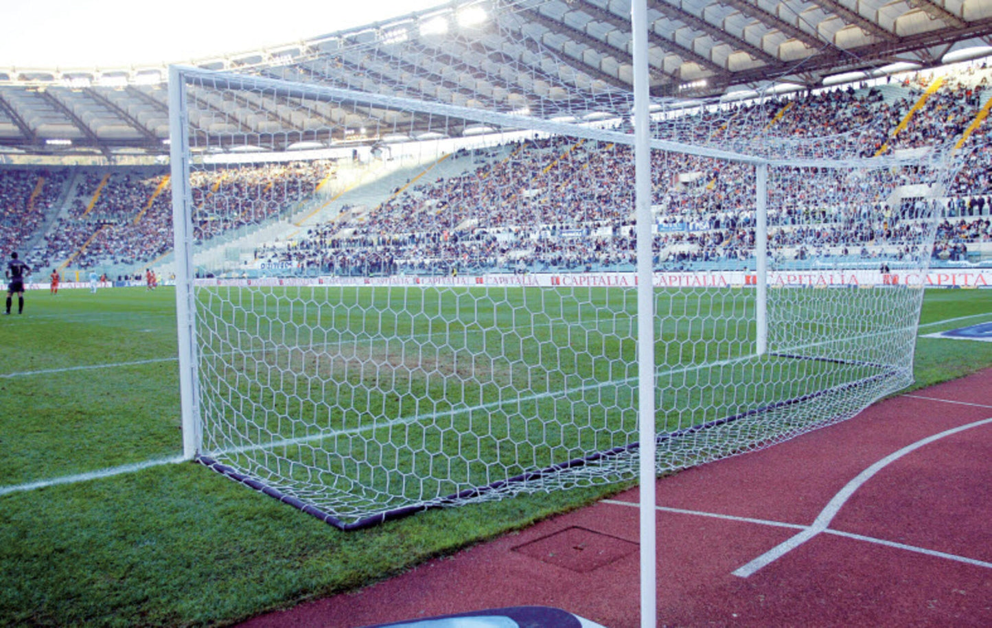 Powershot Fußballtor - Großfeld - in Bodenhülsen stehend - machsport