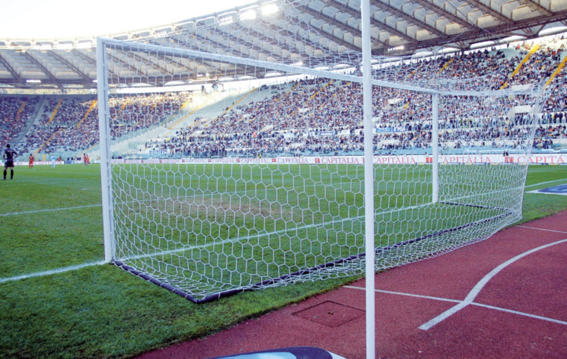 Powershot Fußballtor - Großfeld - in Bodenhülsen stehend - machsport – Bild 