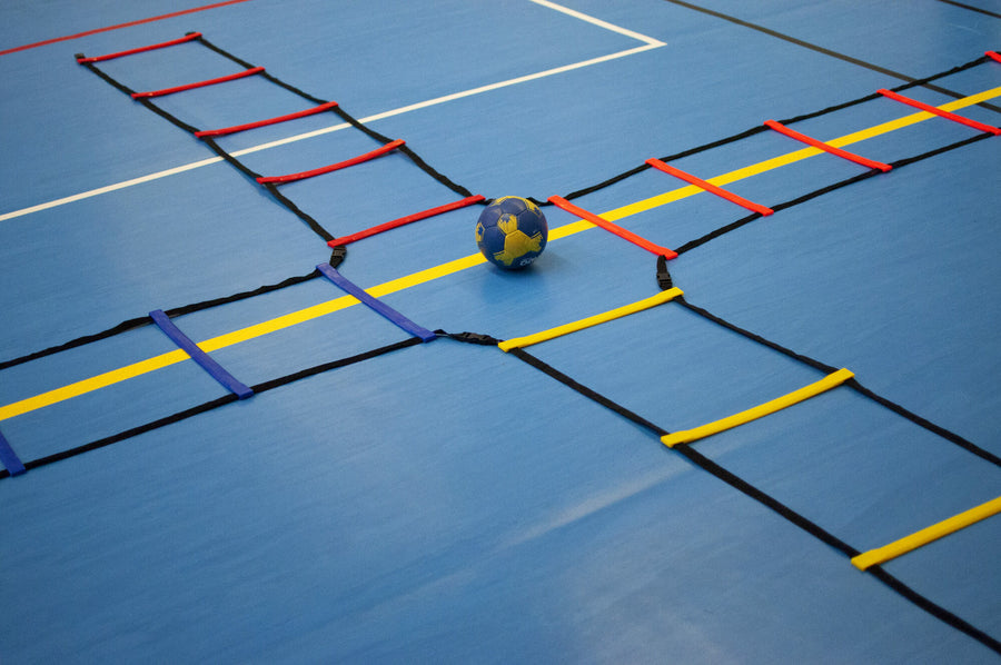 Powershot Kreuz-Koordinationsleiter - flach 4x2 m - machsport