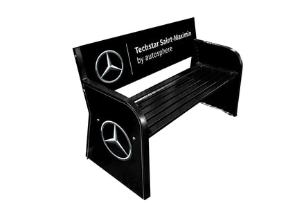 Powershot Sitzbank aus Stahl  - personalisierbar - schwarz - machsport