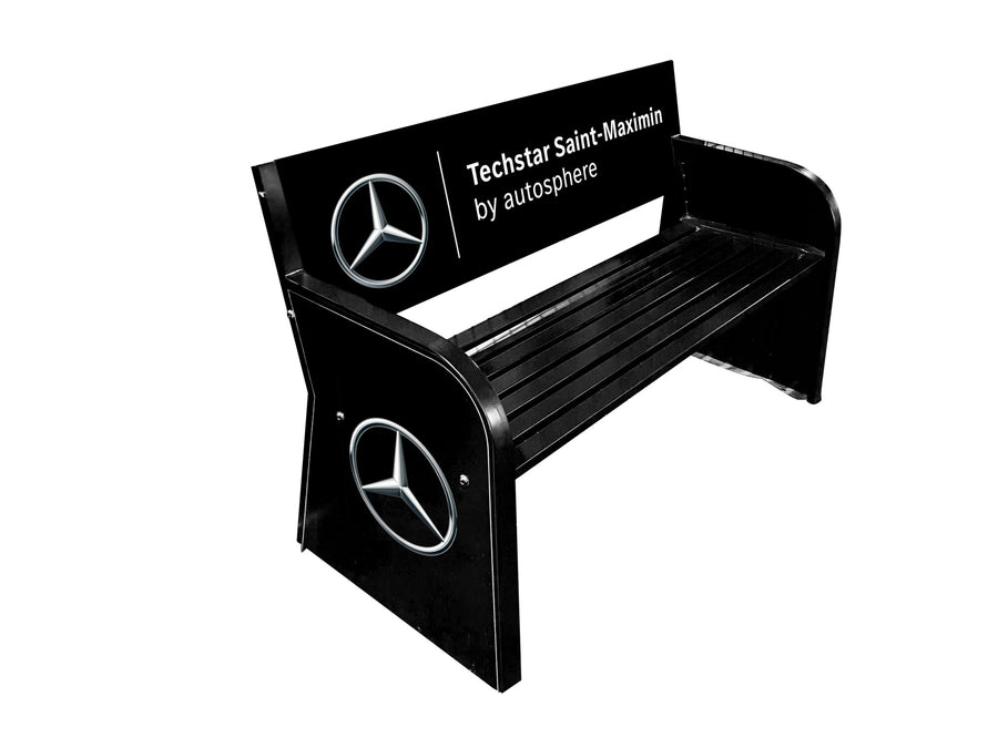 Powershot Sitzbank aus Stahl  - personalisierbar - schwarz - machsport
