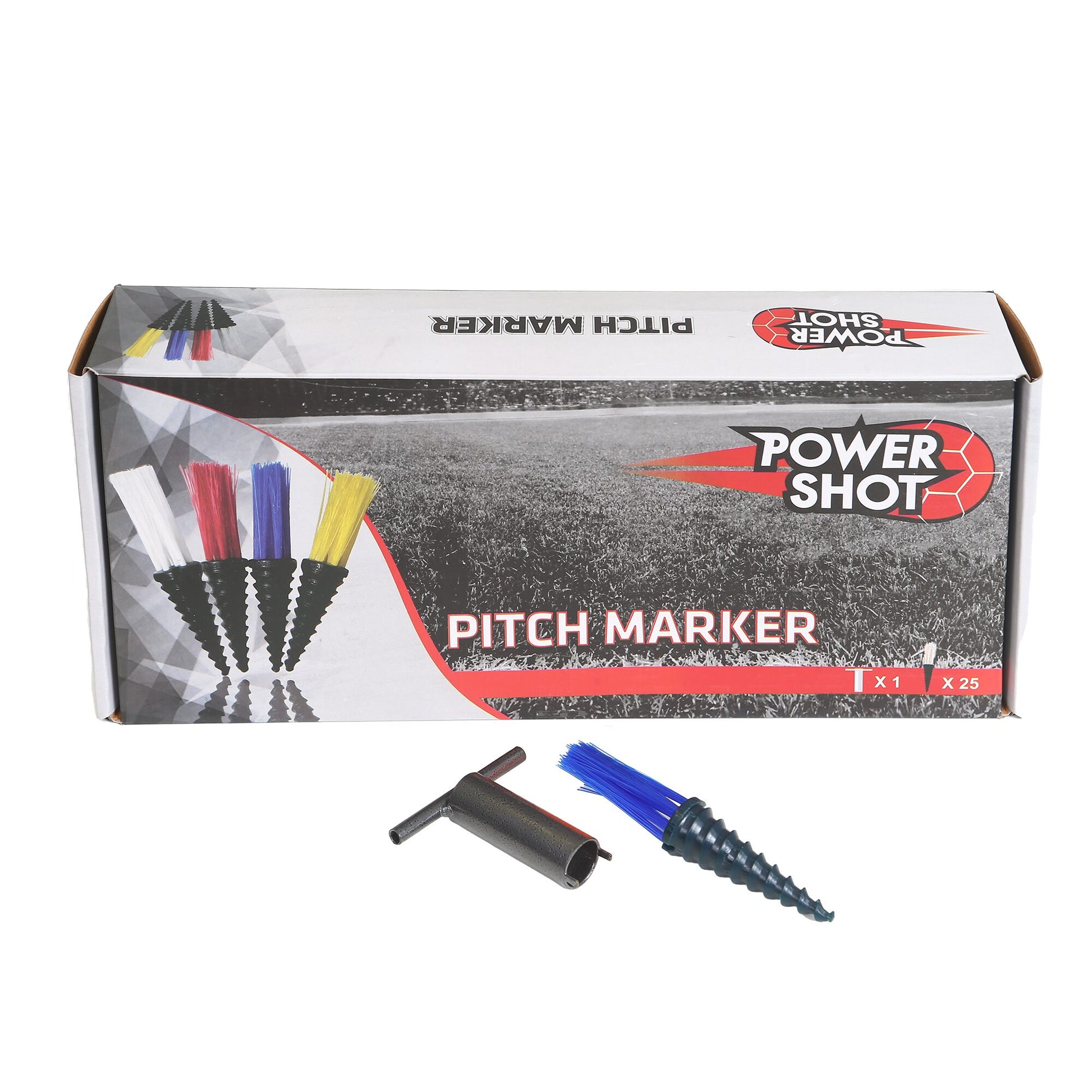 Powershot PITCHMARKER Markierungshilfe - 25er Set + Eintriebshilfe - machsport – Bild 