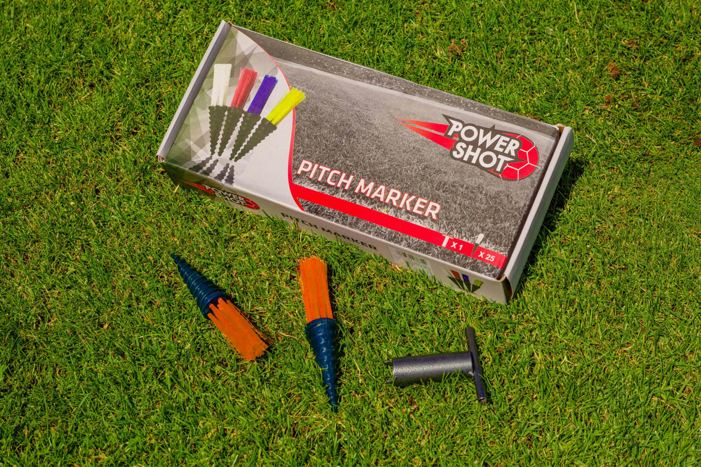 Powershot PITCHMARKER Markierungshilfe - 25er Set + Eintriebshilfe - machsport