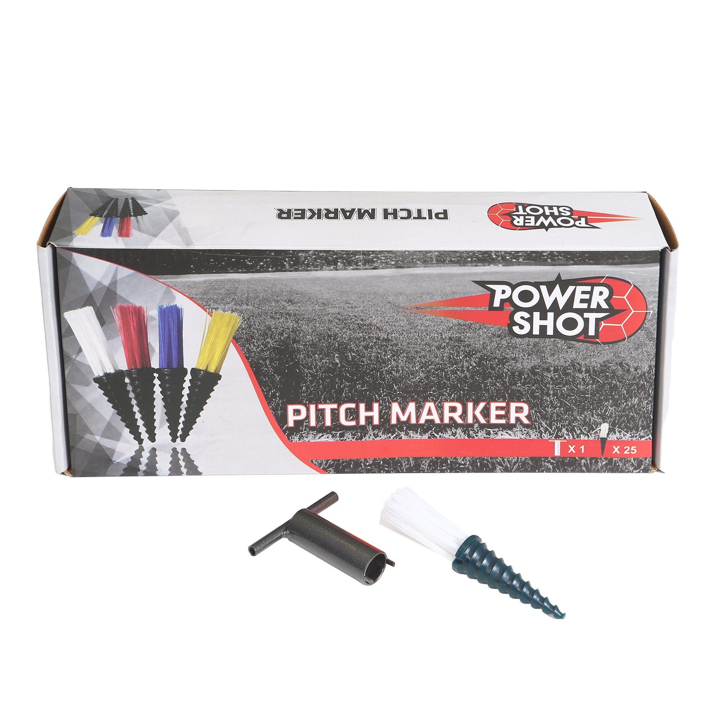Powershot PITCHMARKER Markierungshilfe - 25er Set + Eintriebshilfe - machsport