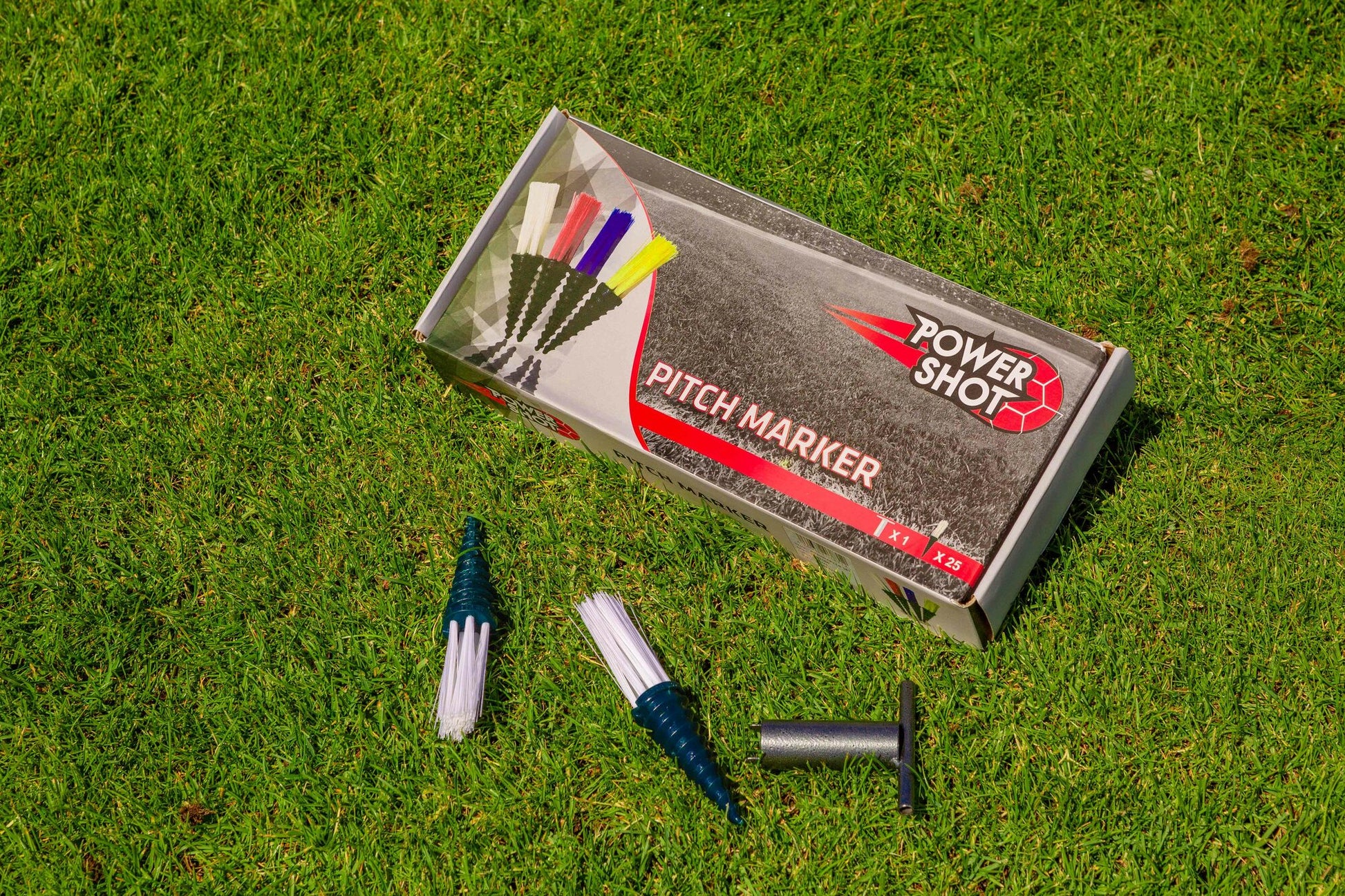 Powershot PITCHMARKER Markierungshilfe - 25er Set + Eintriebshilfe - machsport – Bild 