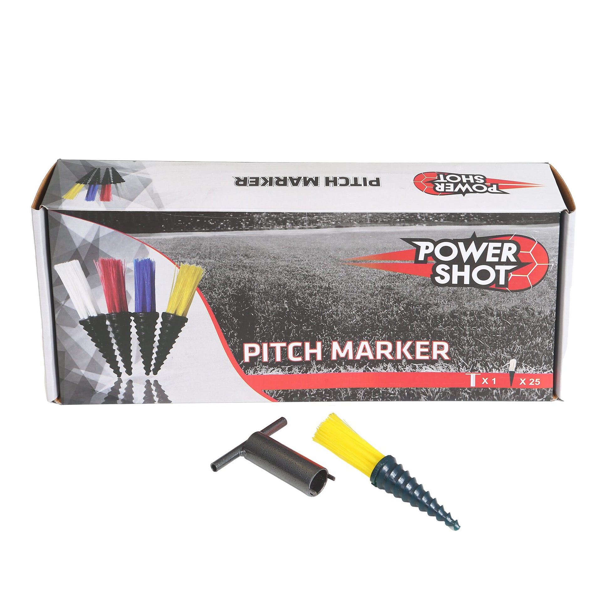Powershot PITCHMARKER Markierungshilfe - 25er Set + Eintriebshilfe - machsport – Bild 