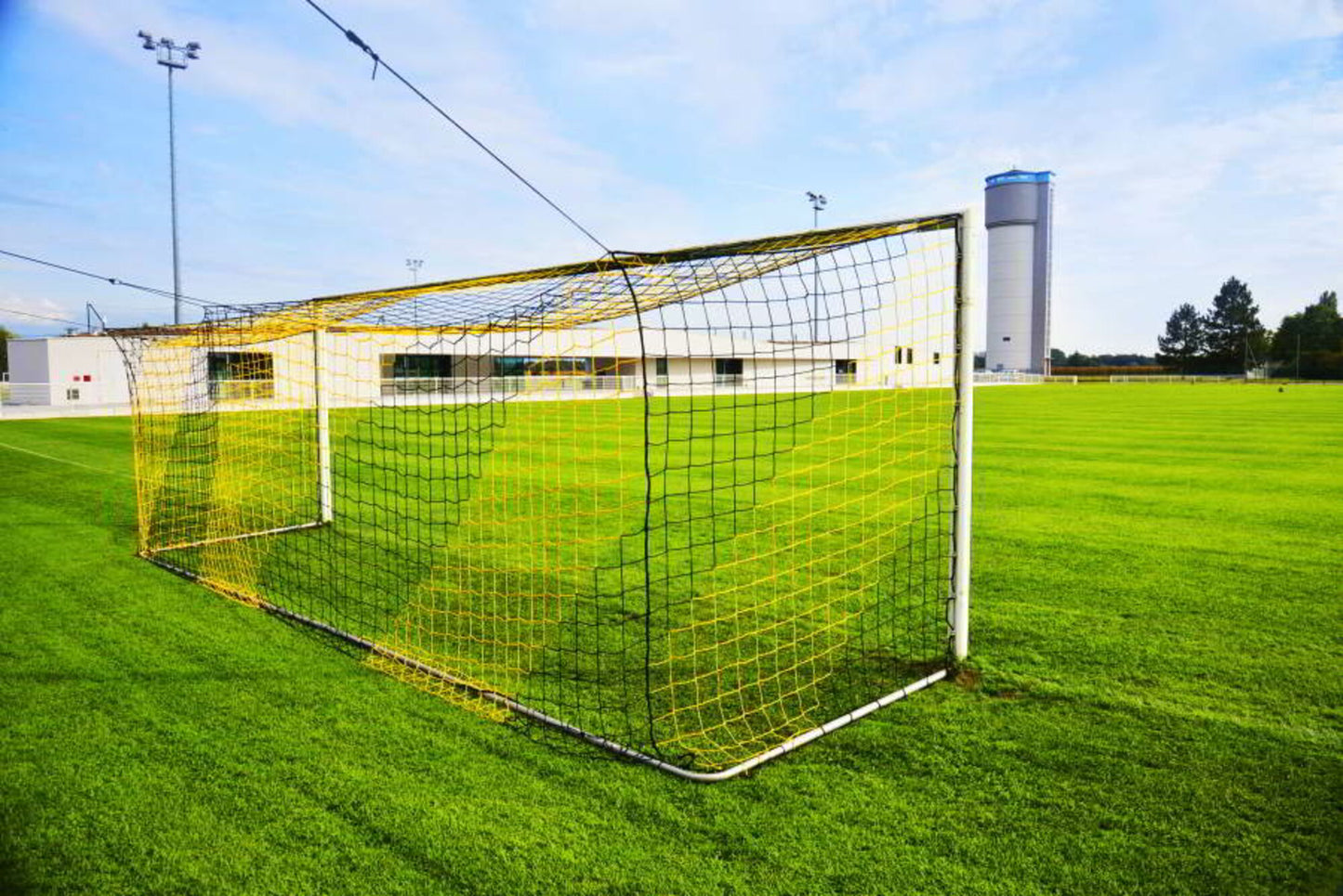 Powershot Fußballnetz - 11er Tor - Europäisch - 4mm Schwarz/Gelb - machsport