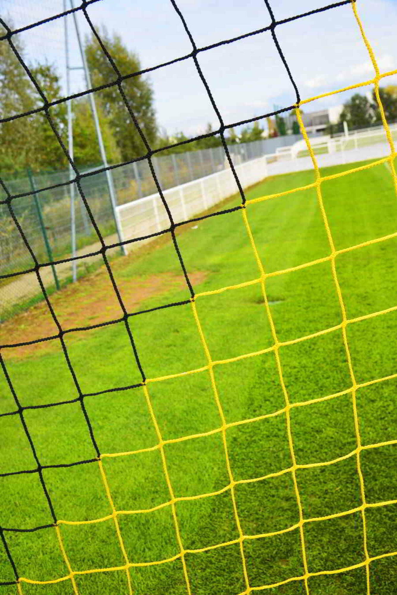 Powershot Fußballnetz - 11er Tor - Europäisch - 4mm Schwarz/Gelb - machsport – Bild 