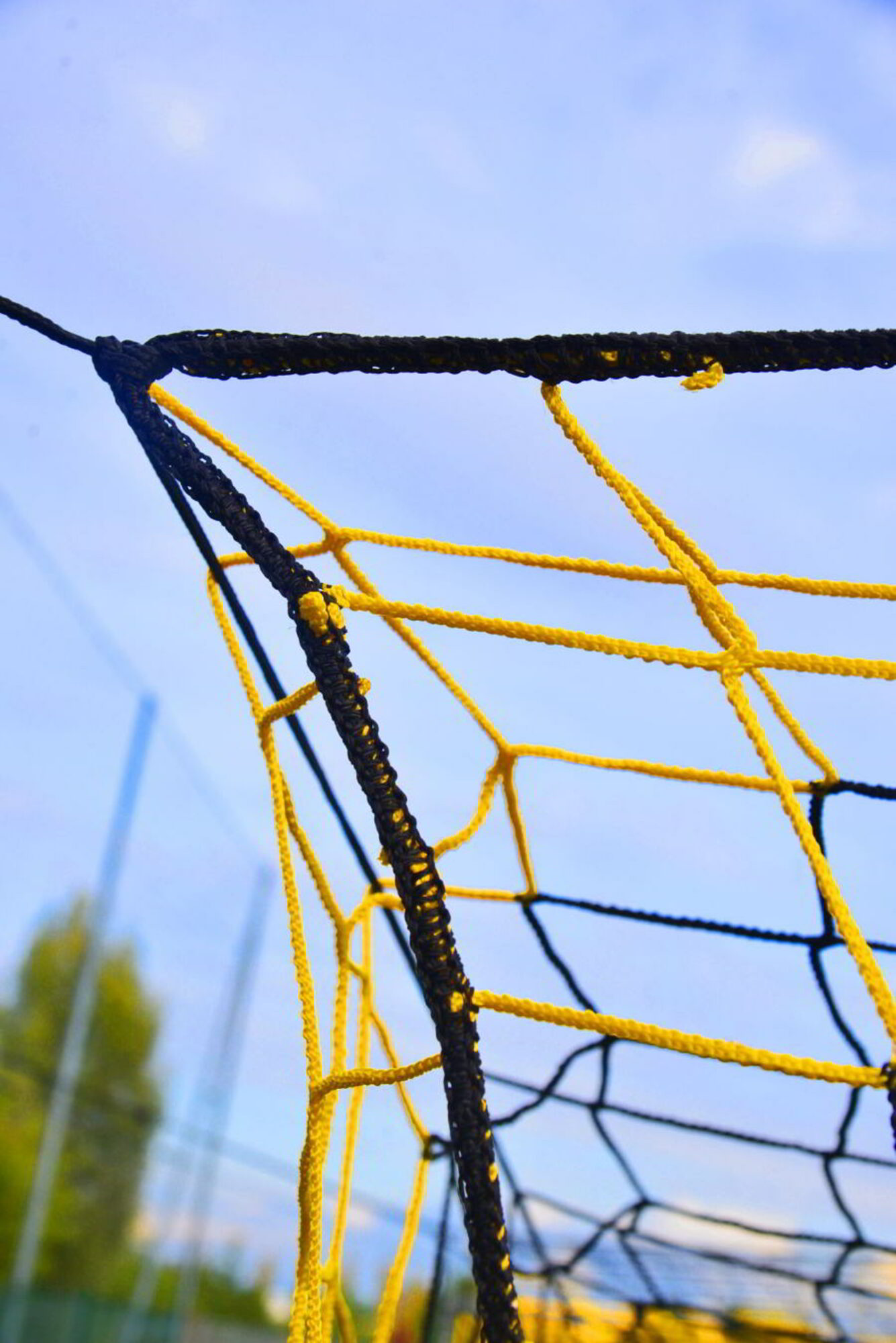 Powershot Fußballnetz - 11er Tor - Europäisch - 4mm Schwarz/Gelb - machsport – Bild 