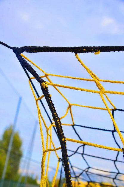 Powershot Fußballnetz - 11er Tor - Europäisch - 4mm Schwarz/Gelb - machsport