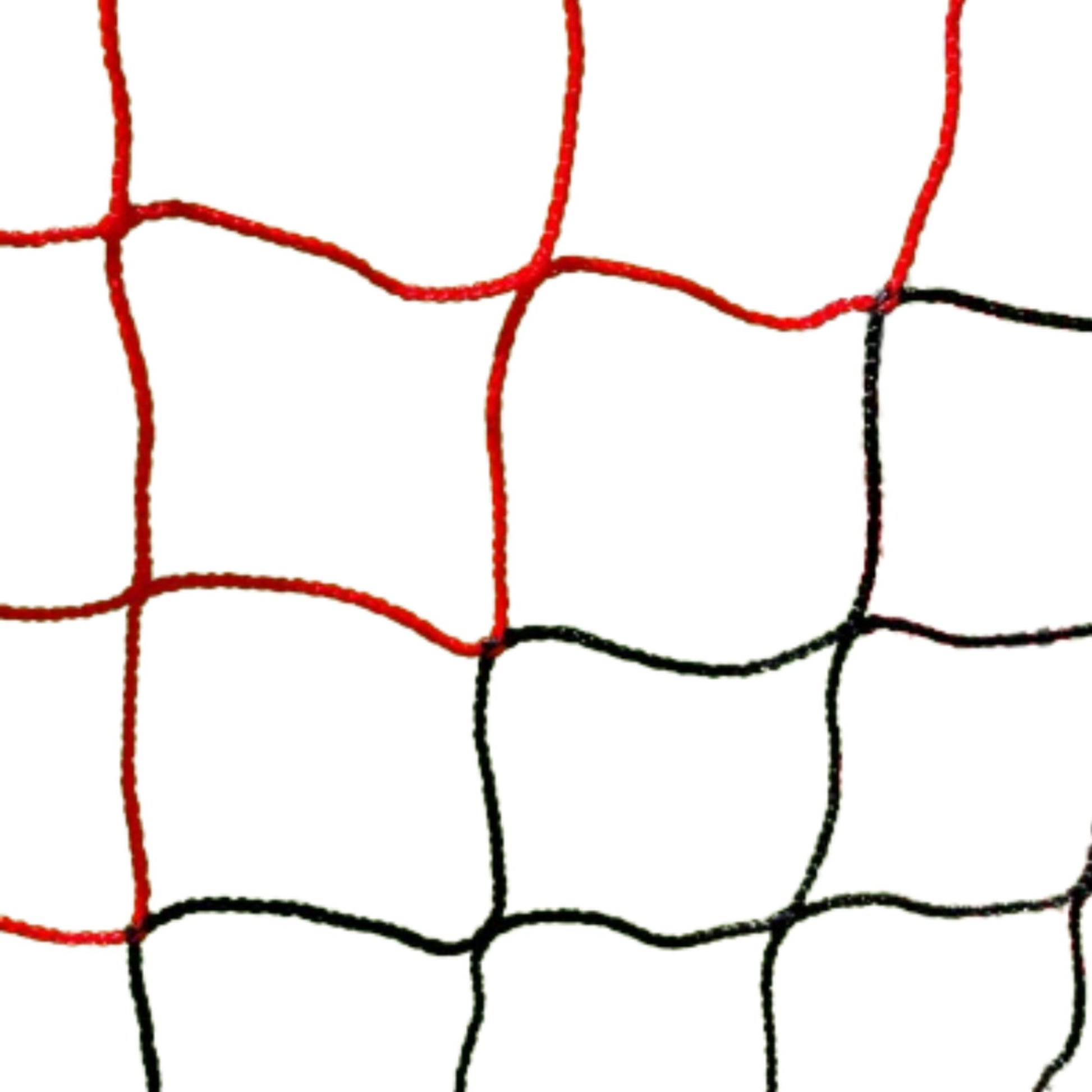 Powershot Fußballnetz - 11er Tor - Europäisch - 4mm Schwarz/Rot - machsport – Bild 
