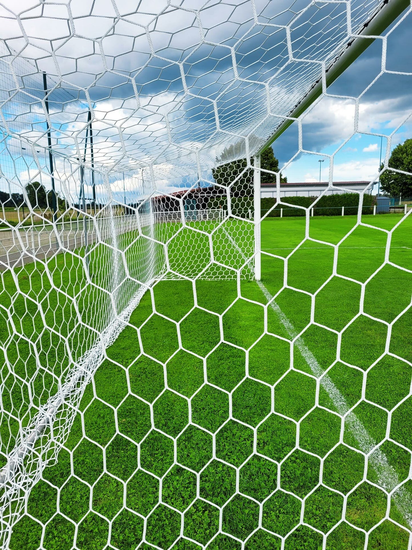 Powershot Fußballnetz - 11er Tor - Wabenförmig - 4mm Weiß - machsport