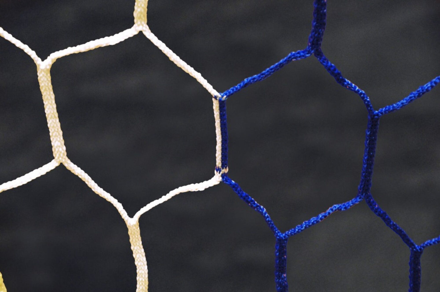 Powershot Fußballnetz - 11er Tor - Wabenförmig - 4mm Weiß/Blau - machsport