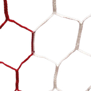 Powershot Fußballnetz - 11er Tor - Wabenförmig - 4mm Weiß/Rot - machsport