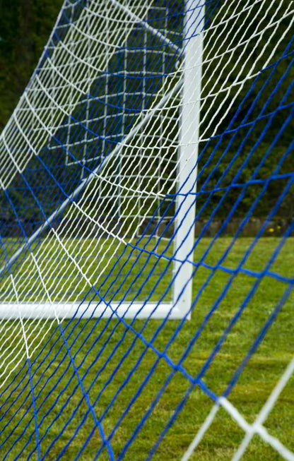 Powershot Fußballnetz - Trapezförmig - 4mm - Weiß/Blau - machsport