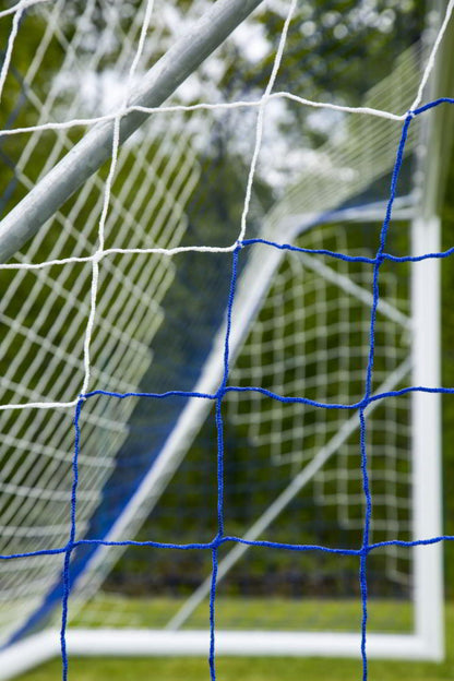 Powershot Fußballnetz - Trapezförmig - 4mm - Weiß/Blau - machsport