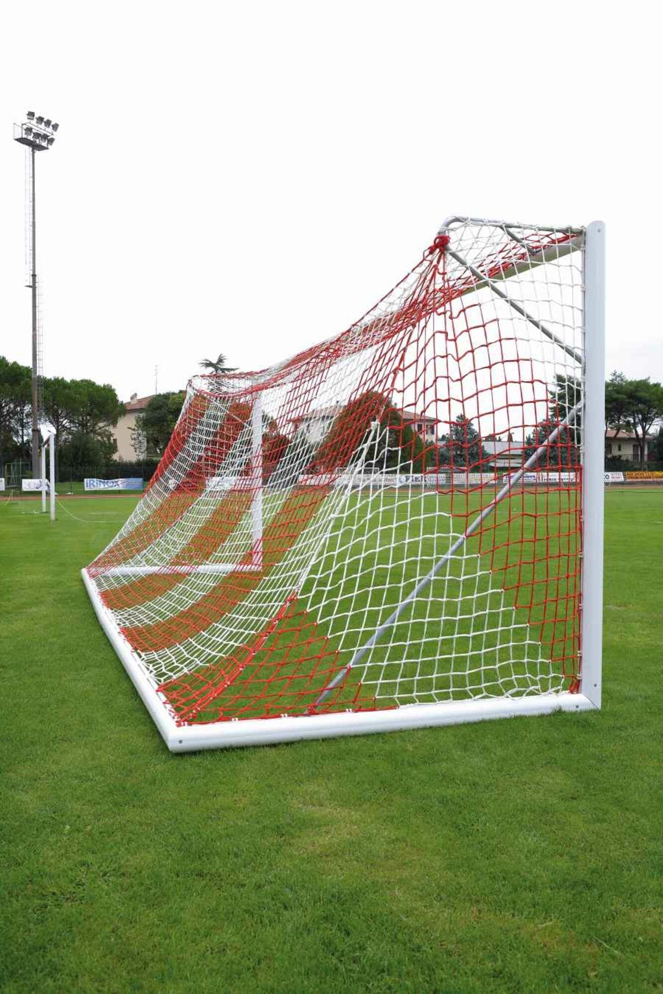 Powershot Fußballnetz - Trapezförmig - 4mm - Weiß/Rot - machsport